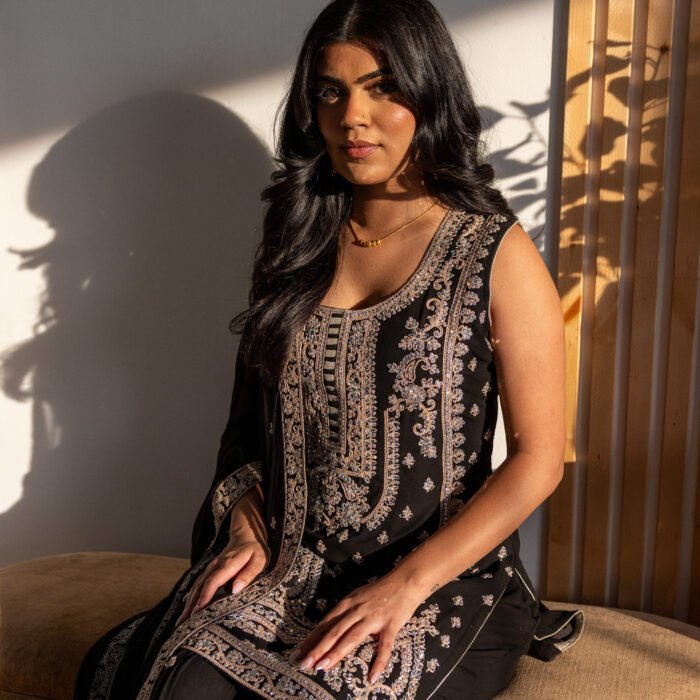 Midnight Elegance Embroidered Punjabi Suit 2