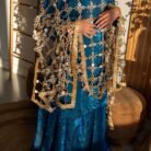 Royal Sapphire Punjabi Suit with Sharara with Mirror Net Dupatta