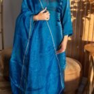 Royal Sapphire Punjabi Suit with Sharara with Mirror Net Dupatta with Classic Blue Dupatta 1